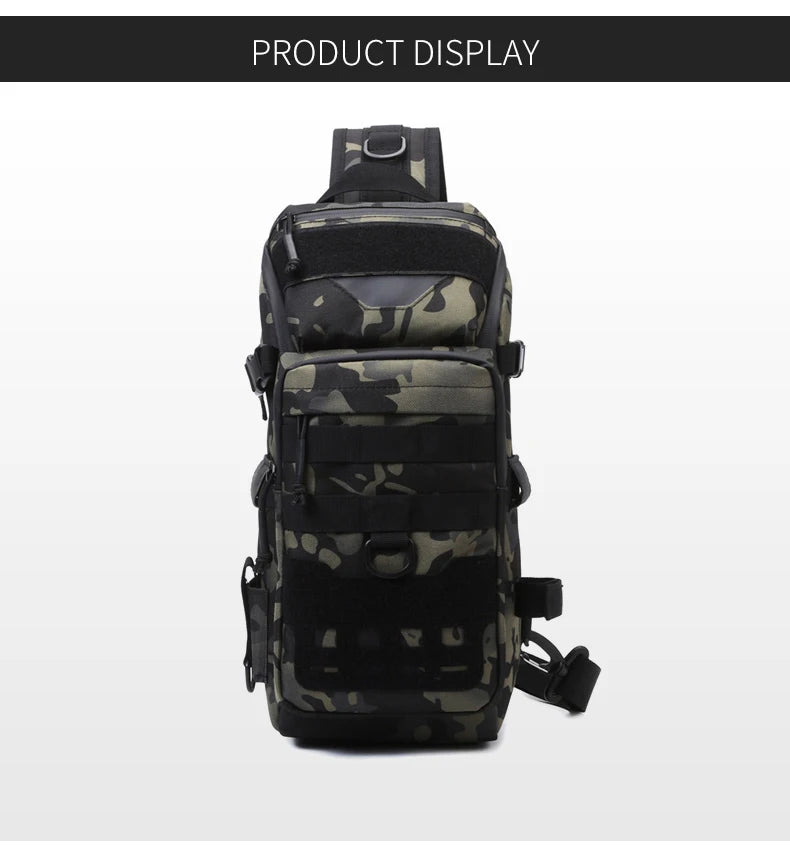 Men Chest Bag Molle Fanny Pack Outdoor Sport Fishing Hunting Camping Hiking Tactical Hook and Loop Fastener Sling Shoulder Bag