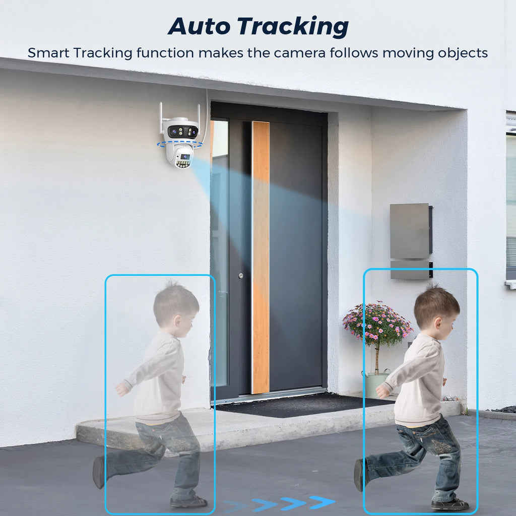 15MP HD Three Lens PTZ IP Camera Outdoor Three Screen WiFi Security Camera Auto Tracking 4K Dual Lens Wirelss CCTV Camera O-KAM