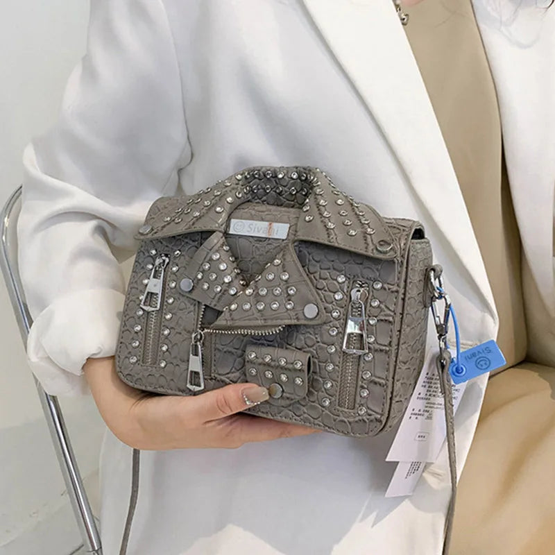 Fashion Jacket Design Crossbody Bag Rivet Clothes Shape Women Handbag Purse Brand Designer Lady Shoulder Bags Luxury Women's Bag