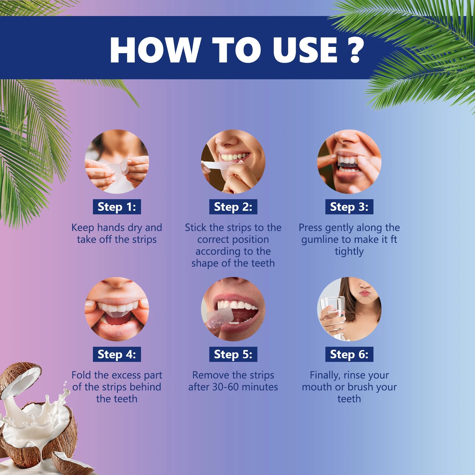 14 Strips Teeth Whitening Strips,Remove Plaque Stains Cleaning Oral Hygiene Sensitivity Relief,Fresh Breath Brighten Tooth Care
