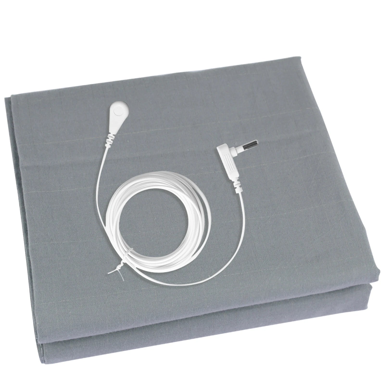 Grounding Bed Sheet Grounding Mat Earthing UK/USA/EU Plug with 10%Silver Fiber & 90%Organic Cotton Earth Energy Mat for Healthy