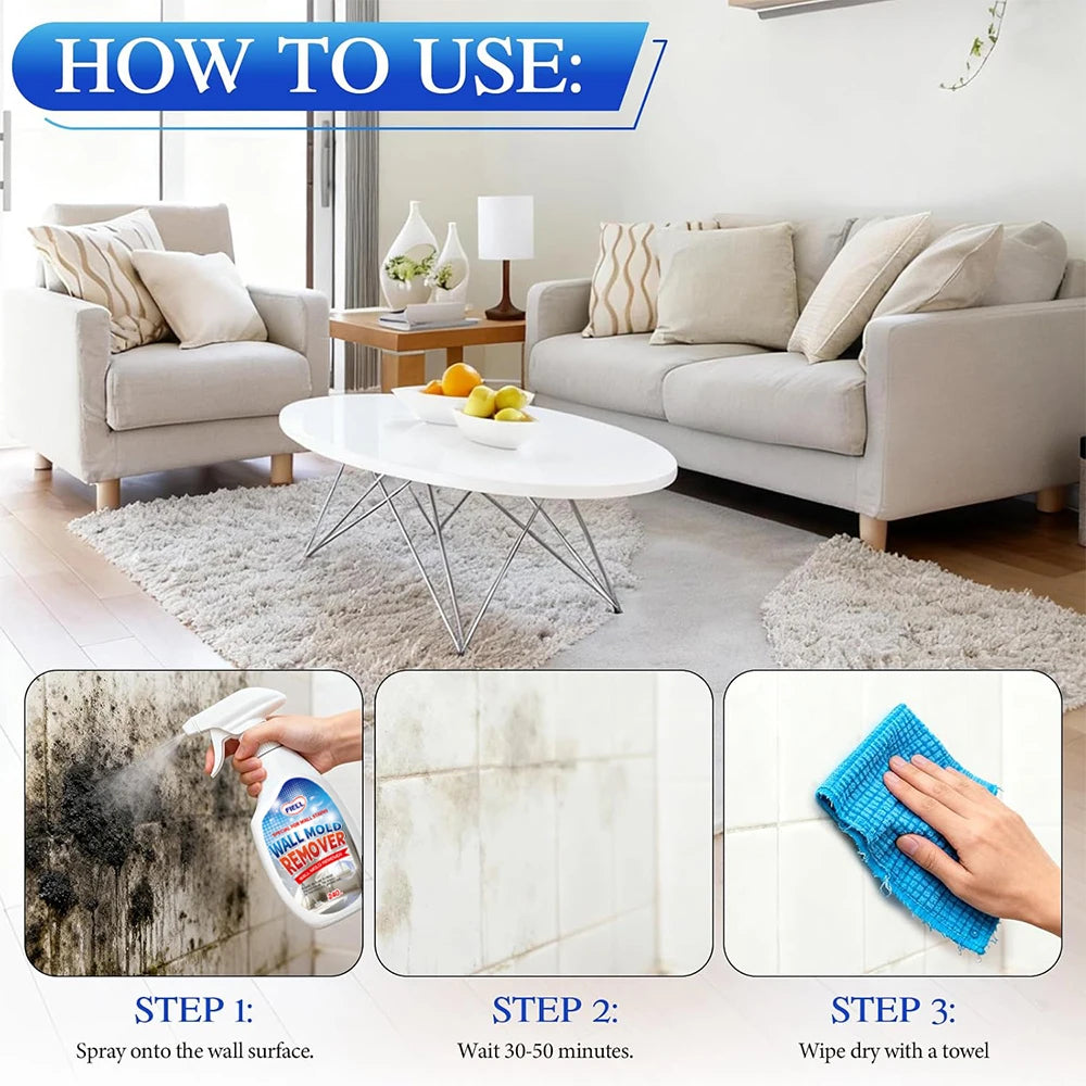 Wall Cleaner Spray Highly Effective Spray  Cleaning Solution Dirt Dust Stain Remover for Wood Tile Fabric Bathrooms Kitchens