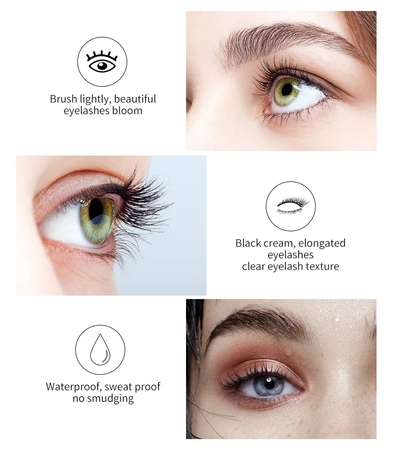 QIC Mascara with Large Brush Head, Easy to Apply, Non-Clumping, Non-Fading