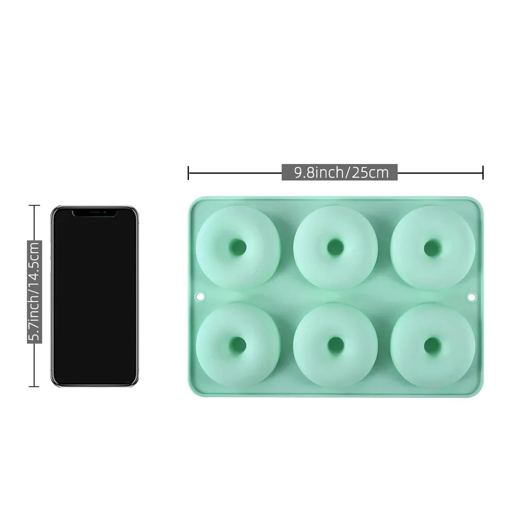6 Hole Silicone Donut Mold Cake Mold Non Stick Bagel Pan Pastry Chocolate Muffins Donuts Heat Resistant Kitchen Accessories Tool