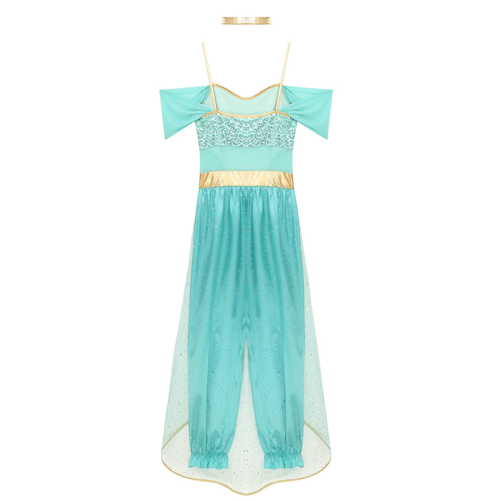 Festival Arabian Princess Costumes Indian Dance Embroider Bollywood Jasmines Costume Party Halloween Cosplay Jasmines Outfit