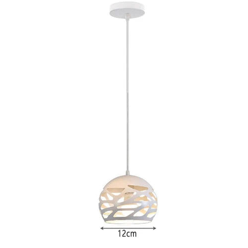Modern Pendant Light Industrial Vintage White Wrought Cage Pendant Lamp for Living Room Bedroom Dining Room Loft Home Decor E27