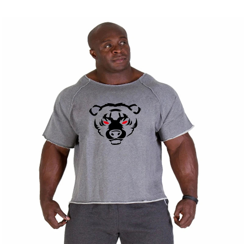 Men's Clothing Gym Fitness Clothes T-shirt Tops Breathable Vintage Graphic Shirts Oversized New Short Sleeve Top Cotton Tshirt