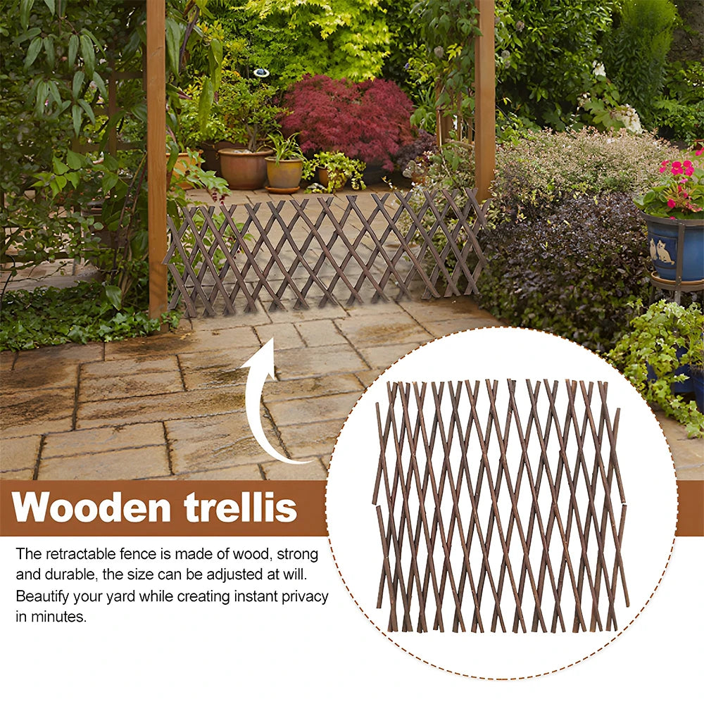 1/2Pcs Garden Expanding Trellis  Privacy Screen Wooden Fence Climbing Plants Support Lattice Yard Fence Decoration Parks