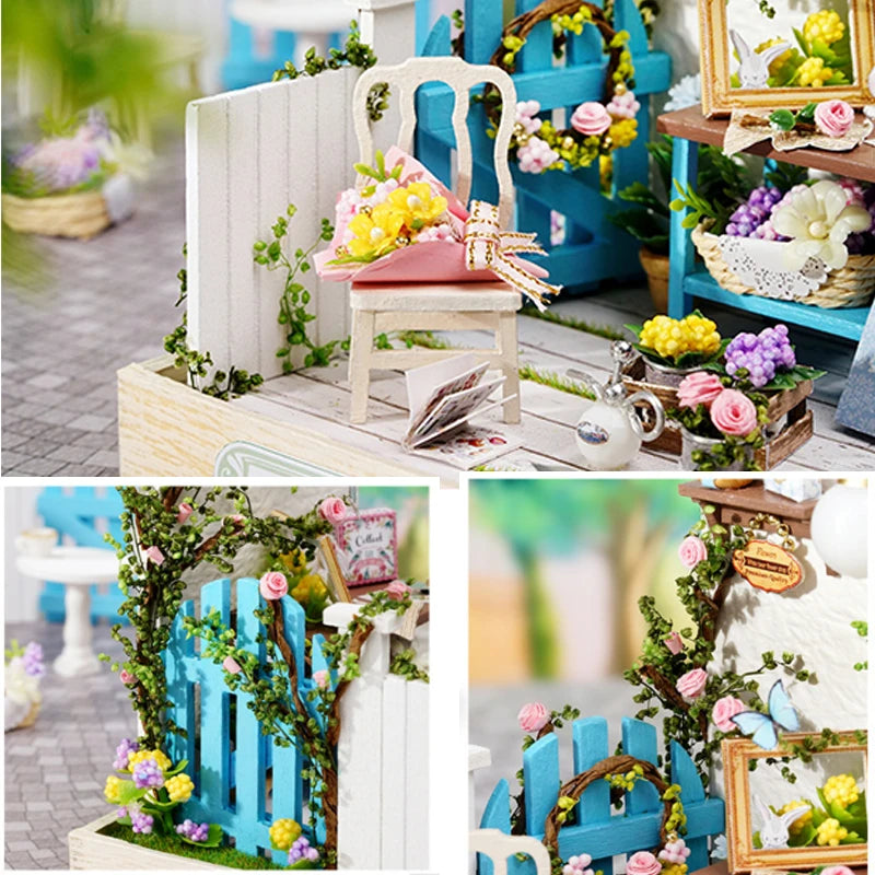 Mini Miniature Dollhouse DIY Small House Kit Making Room Toys Home Bedroom Decorations With Furniture Wooden Craft Doll houses