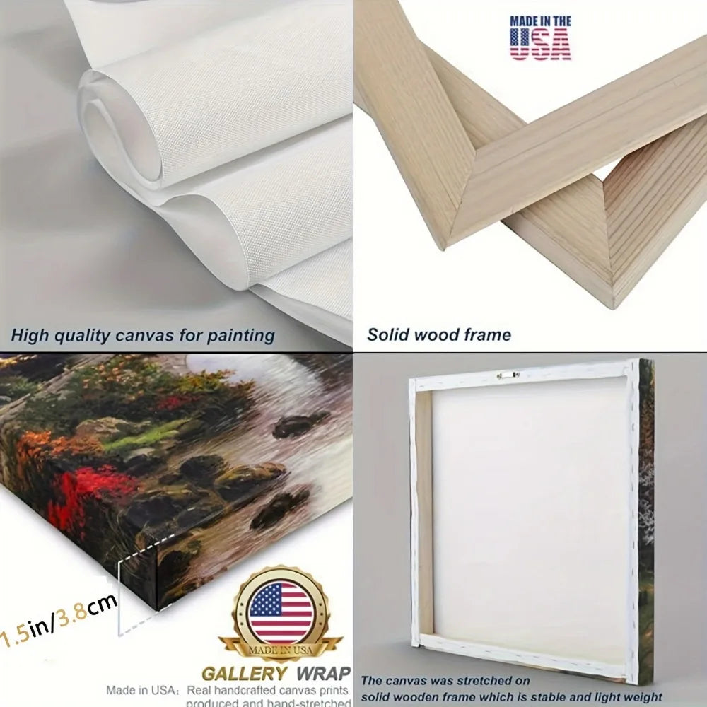 1.5 inch thick pine solid wood frame, whale tail mural canvas art, marine-themed printed posters, interior decor