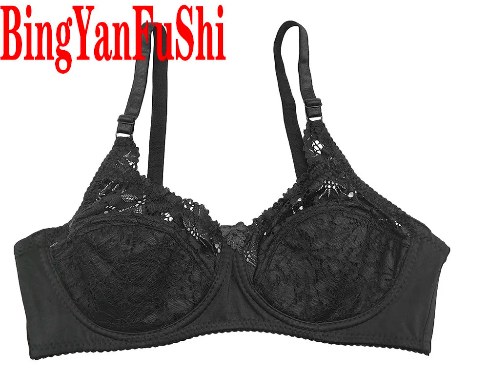 Bra 32-46 Women Lace bralette Sleepwear Brassiere Thin Cup B C D E F soutien gorge Black White Soft bandeau BIG BUST SEXU bh C27