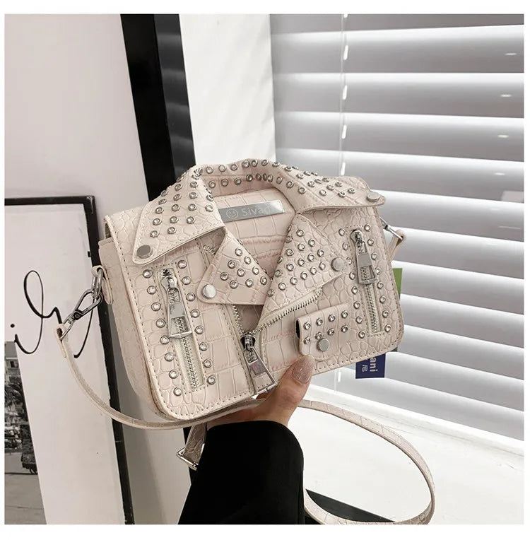 Fashion Jacket Design Crossbody Bag Rivet Clothes Shape Women Handbag Purse Brand Designer Lady Shoulder Bags Luxury Women's Bag