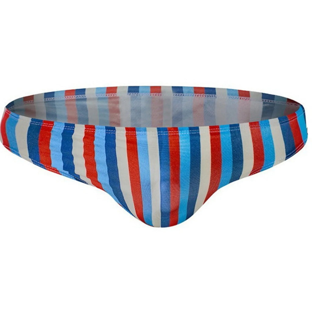 Men's Swim Trunks Sexy Striped swimming trunks Sexy Beach mens bikini underwear Hot Spring Pool Swim Trunks Male swimming briefs
