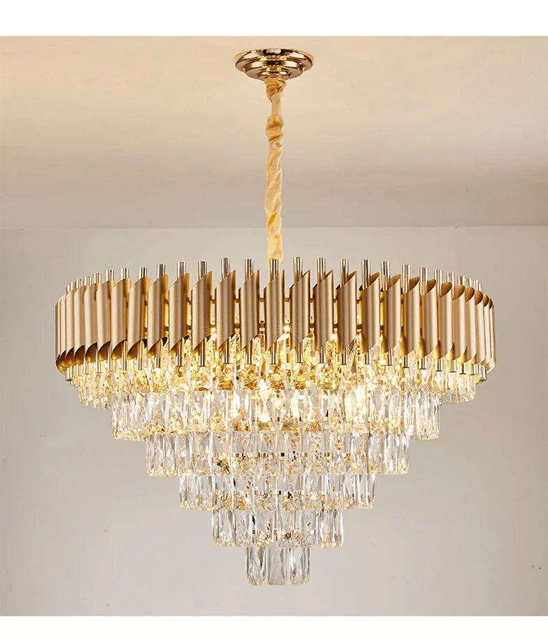 Luxury Modern Living Room Crystal Ceiling Chandelier Lighting Light Lustre Indoor Dining Bedroom Home Decor Hanging Pendant Lamp