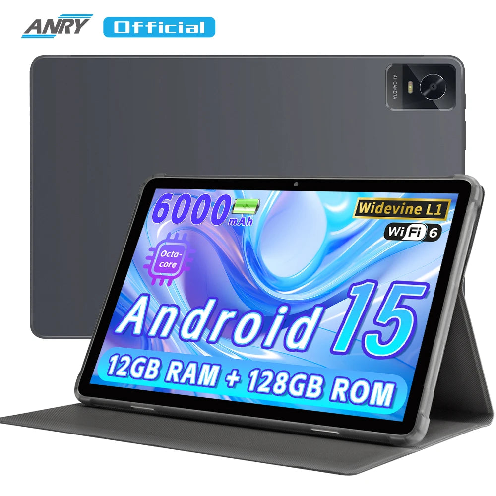 Tablets 10.1Inch Android 15 Tablets 2025 Android Tablets 12GB+128GB, 2 in 1 Tablet with Keyboard, Powerful Octa-Core+13MP Camera