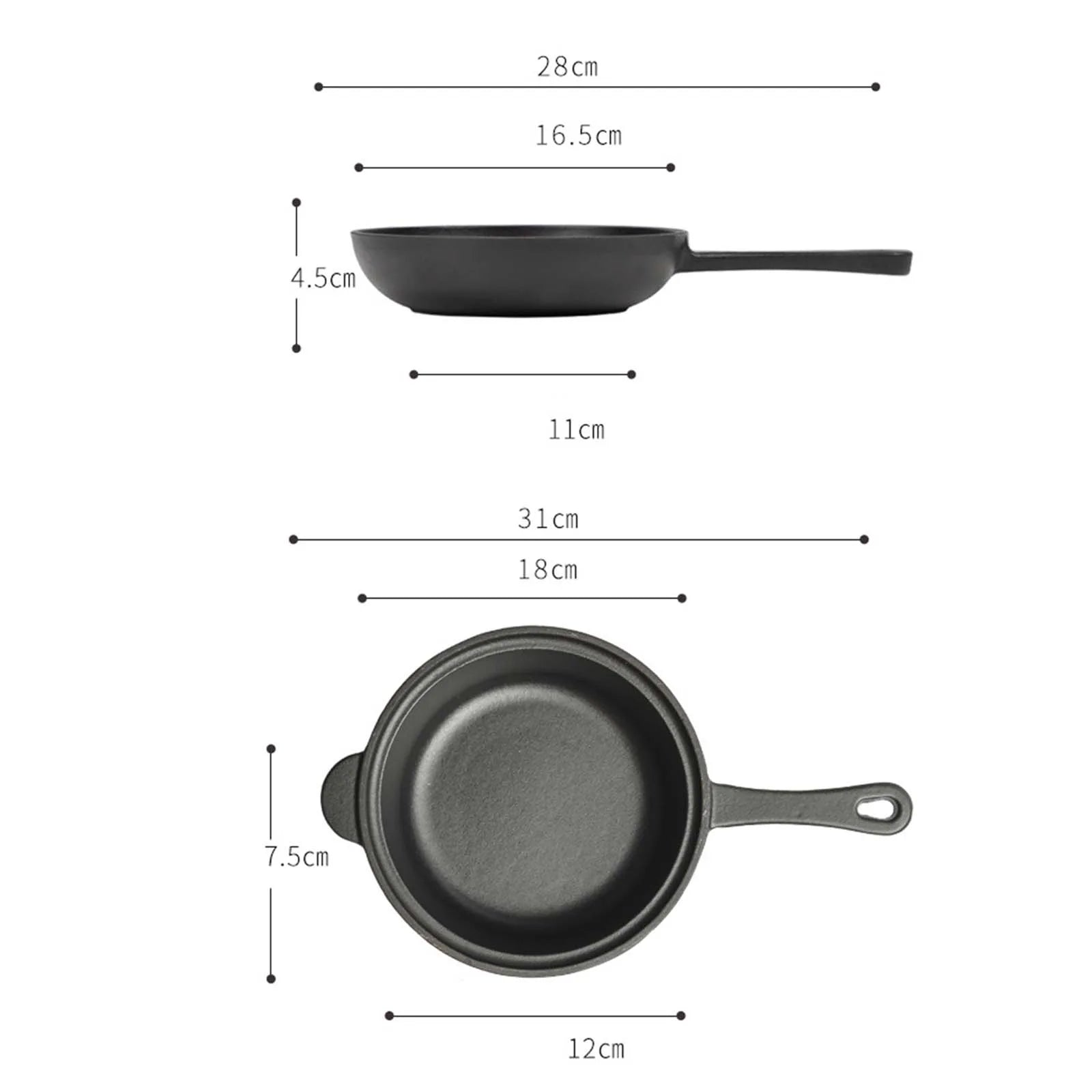 1 Set Cast Iron Pots Non-stick Pan Dual-Purpose Cast Iron Saucepan Home Kitchen Tools Breakfast Cooking Frying Pan