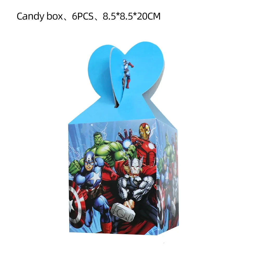 Marvel The Avengers Birthday Supplies Disposable Plate Napkin Cup Tablecloth Balloon for Kids Boy Superhero Party Decorations
