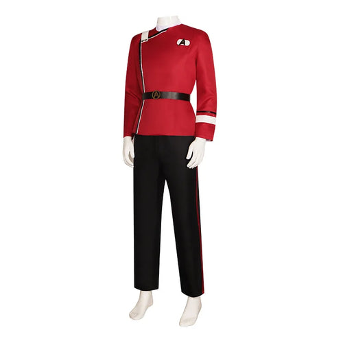 Anime World Hiking Role Playing Strange Costumes Captain Pike Red Jacket Top Pants Underwear Fleet Uniform Halloween Set Party