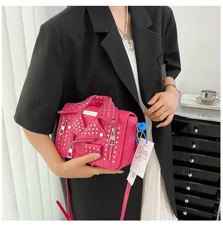 Fashion Jacket Design Crossbody Bag Rivet Clothes Shape Women Handbag Purse Brand Designer Lady Shoulder Bags Luxury Women's Bag