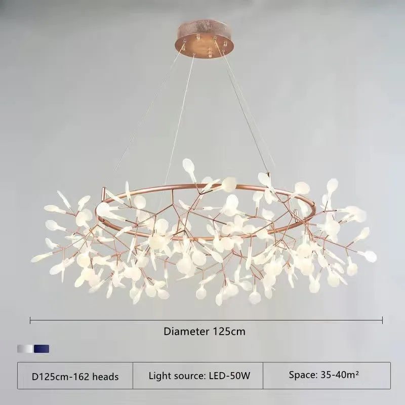 Nordic LED Firefly Ceiling Chandelier Modern Living Dining Room Pendant Lamp Bedroom Hanging Light Lustre Home Decor Fixture2023
