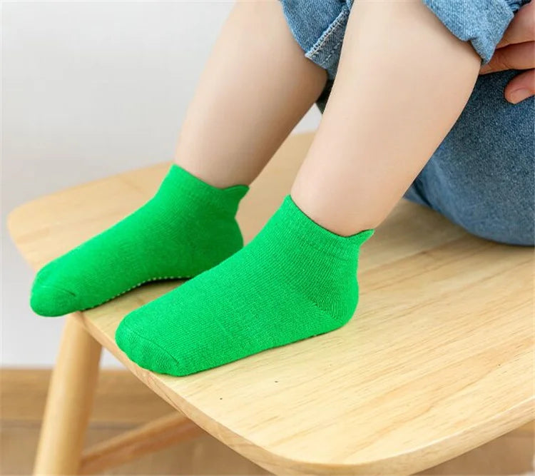 6Pairs/set Children's Socks For Boys Girls Casual Sport Kids Floor Boat Boy Girl Solid Baby Toddler Sock Anti-slip Spring Autumn