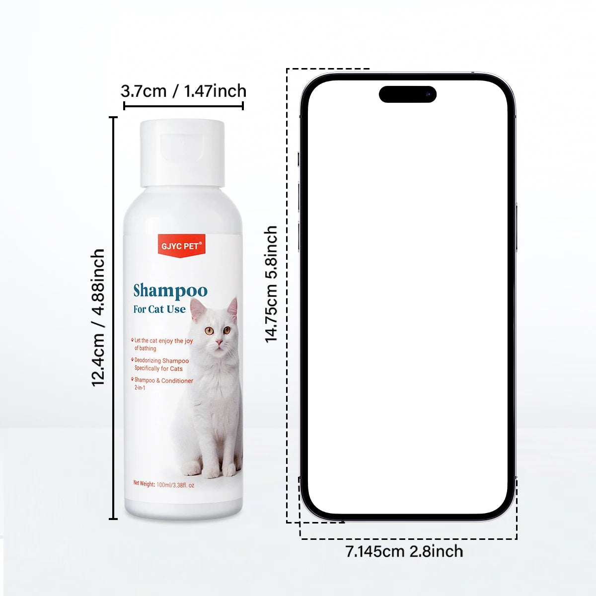 Gentle Mild Cat Shampoo - Non-Irritating Skin-Friendly, Moisturizing Deodorizing, Nourishing Softening for Healthy Shiny Fur