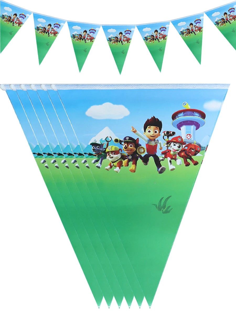 Skye Paw Patrol  Birthday Party Decoration Kids Shower Boys Girls Tableware Supplies Tablecloth Balloon Cake Topper Straw