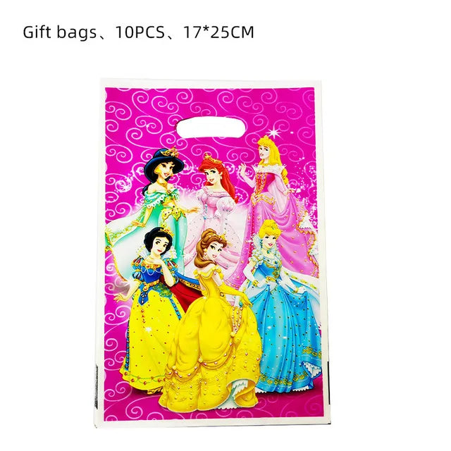 Princess Snow Queen Theme Disposable Tableware Decorations Kid Girl Birthday Party Supplies Princess Cup Plate Tablecloth Set