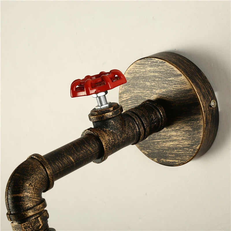 Loft Antique Industrial Aisle Bar Wall Lamp Clothes Shop Balcony Cafe Wall Light Tv Background Home Decor Water Pipe Wall Lamp