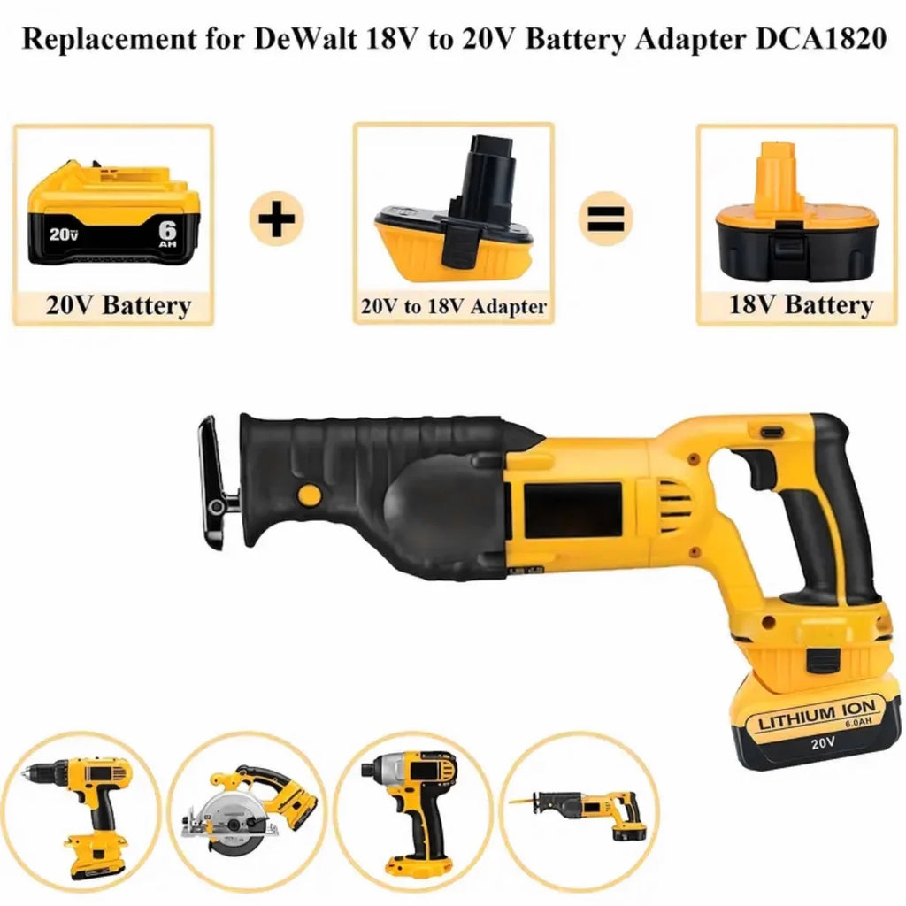 DCA1820 20V Battery Adapter for Dewalt 18V Tools Convert for Dewalt 20V Lithium Battery DC9096 DE9098 DE9096