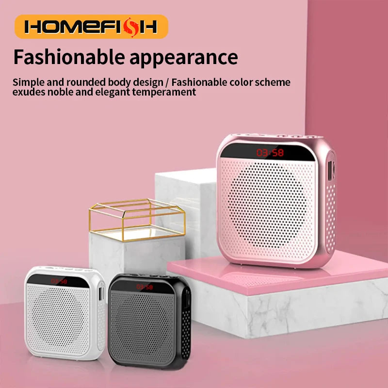 Portable speaker, voice and audio amplifier with microphone, tour guide, shopping mall hawking, teacher, teaching speaker, playe