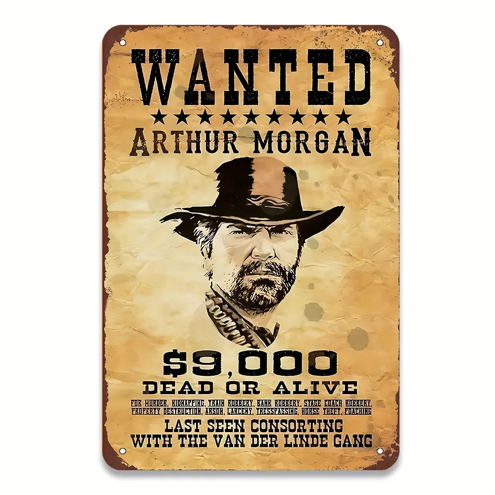 Arthur for Vintage Metal Poster -  Wrought Iron Wall Art, Fade and UV Resistant, Pre-Riveted Easy Hanging, Perfect fo