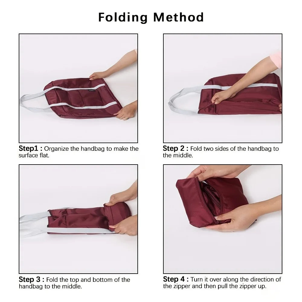 1 set of foldable large capacity travel luggage bag, expandable fitness bag, sports carry on, weekend luggage check-in, luggage