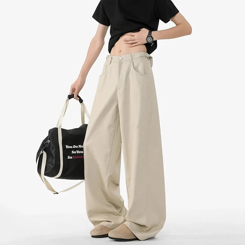 Men's Oversized Wide Leg Trousers High Waist Relaxed Fit Pants