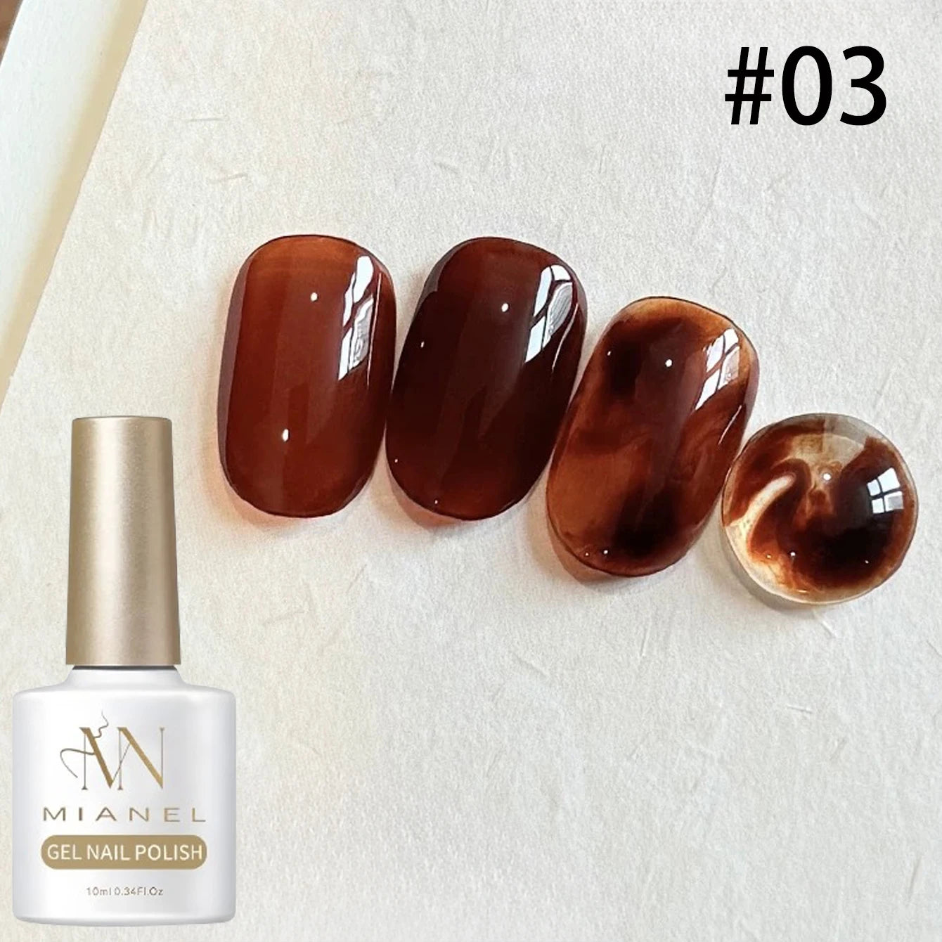 10ML 1-8pcs Autumn Brown Amber Series Jelly Gel Nail Polish Leopard Nails Popular Online Celebrity Ice Clear Caramel Nail Polish