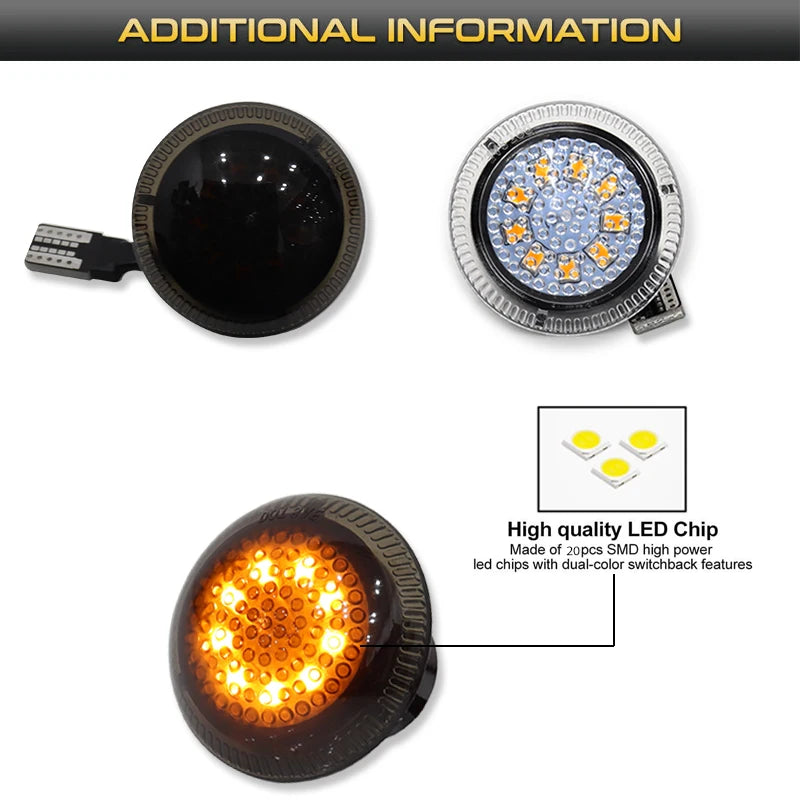 2pcs For 2010-2021 Ford Transit Connect Side Marker Lights Accessories Turn Signal Light 9T1Z13K376 T10 W5W 12V