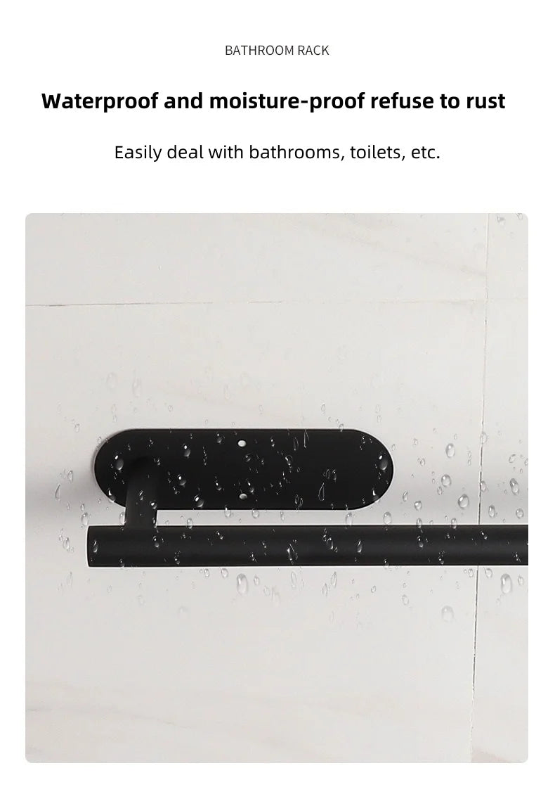 Paper Towel Holder Under Cabinet Wall Mount Stainless Steel Black Kitchen Paper Towel Rack Self Adhesive No Drilling Bathroom