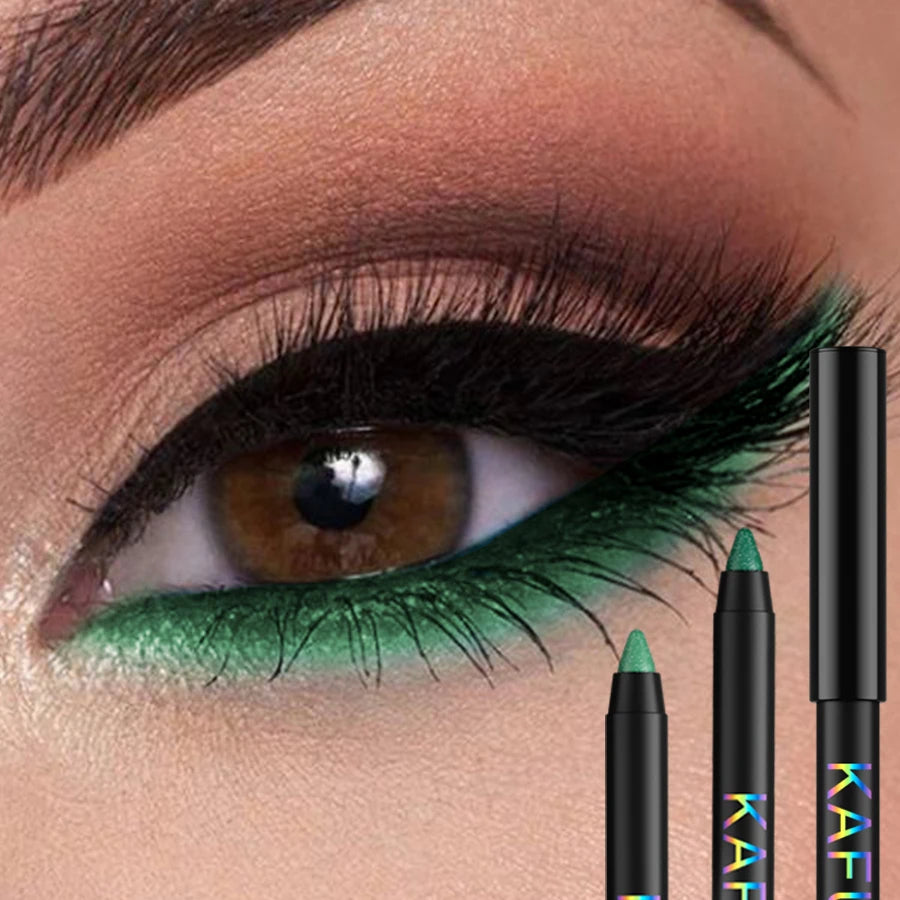 10-color 1pc colorful eyeliner pen,high pigmented waterproof  pearly shimmer metallic smokey punk gothic style eyeliner makeup