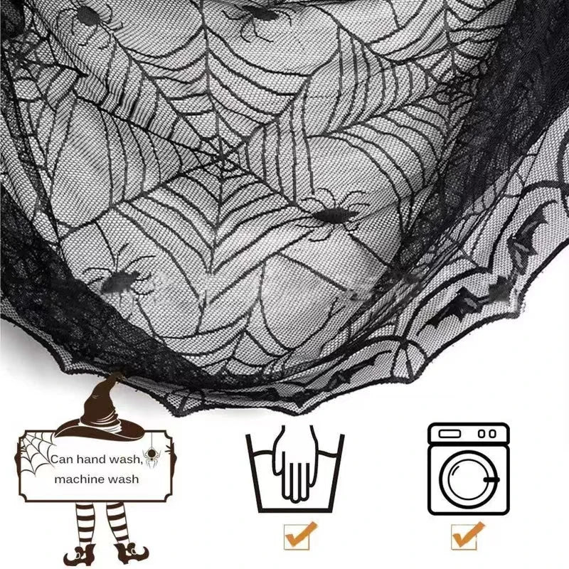1 pcs of Halloween lace tablecloth spider web skull pattern rectangular shape for party decoration haunted house pumpkin design