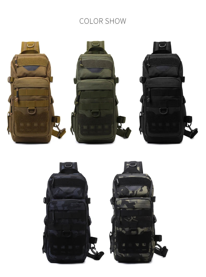 Men Chest Bag Molle Fanny Pack Outdoor Sport Fishing Hunting Camping Hiking Tactical Hook and Loop Fastener Sling Shoulder Bag