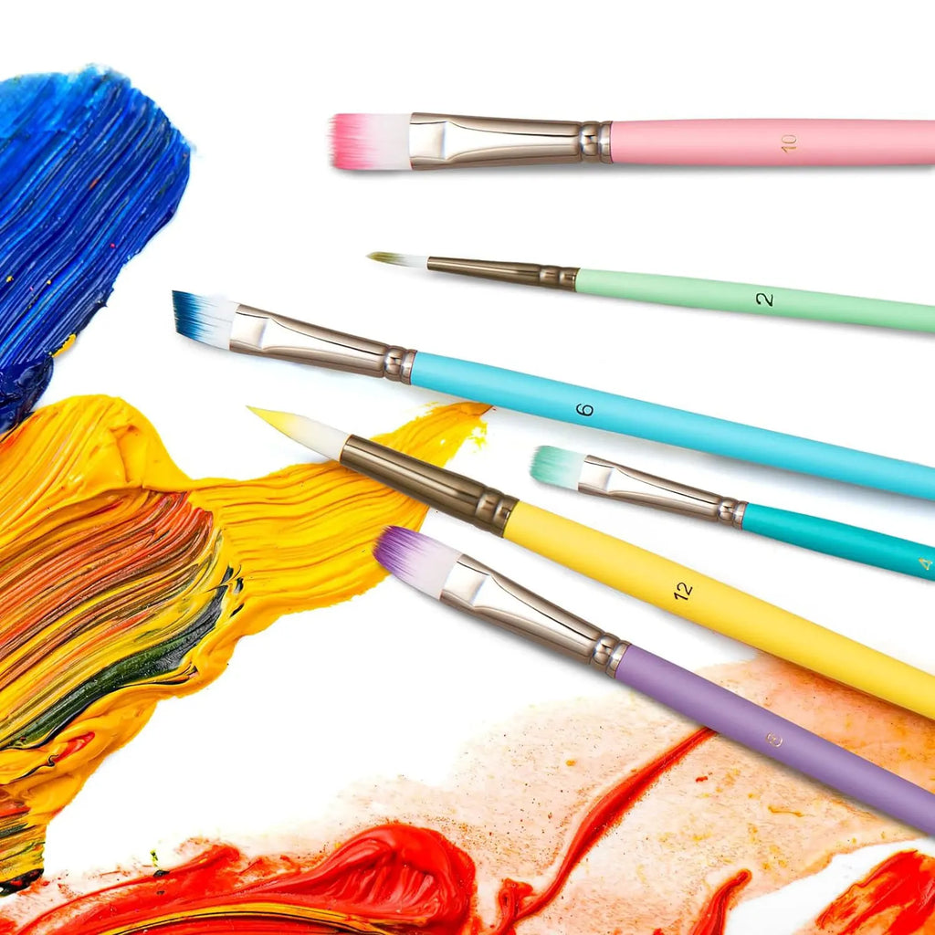 6 Pieces Paint Brush Set Artist Series Suitable for Artists and Beginners for Acrylic Painting Oil Watercolor Gouache