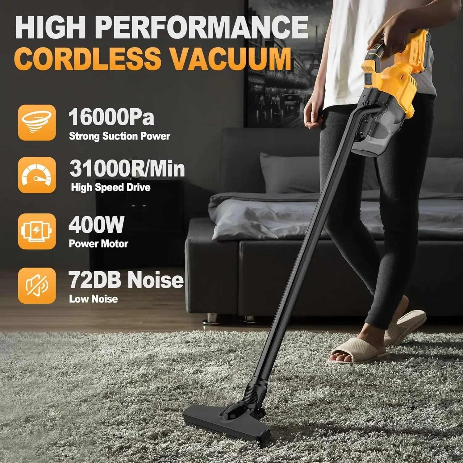 Cordless Vacuum for Dewalt 20V Battery, Portable Handheld Vacuum Cleaner with 2 HEPA Filter, 4 Multi Nozzle, Home Dust Cleaner