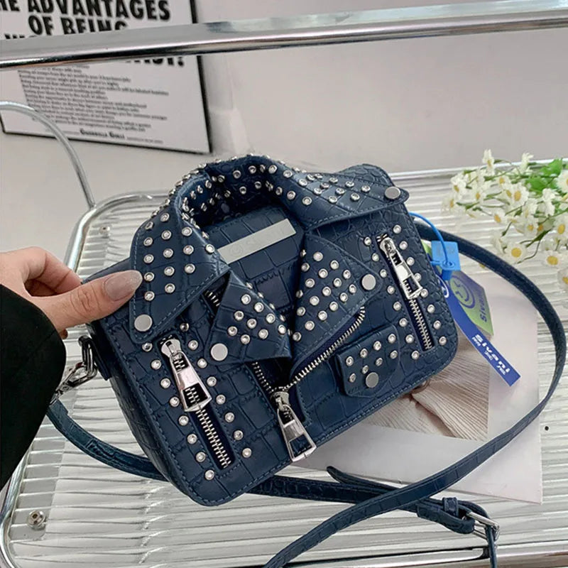Fashion Jacket Design Crossbody Bag Rivet Clothes Shape Women Handbag Purse Brand Designer Lady Shoulder Bags Luxury Women's Bag
