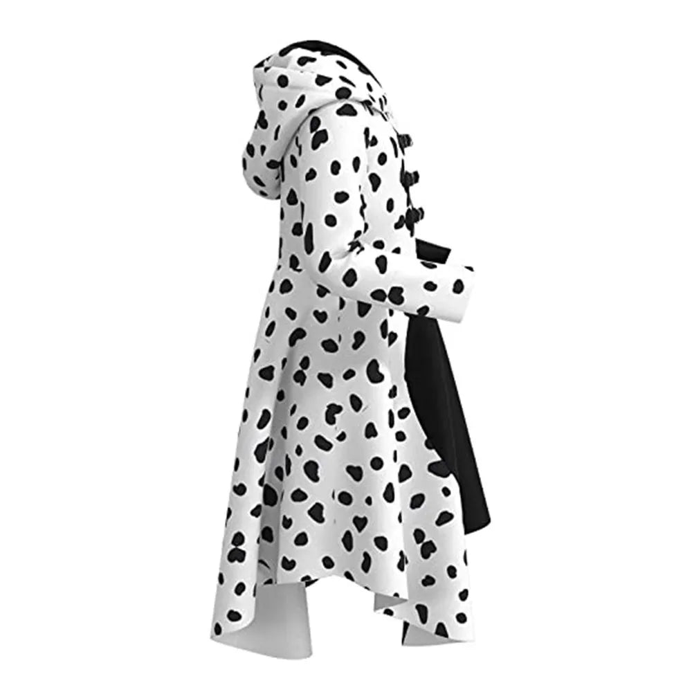 Movie Cruella Cosplay Costume Dress Outfit Cloak With Gloves Carnival Suit Cruella De  Vil Costume For Adult Party Uniform Suit
