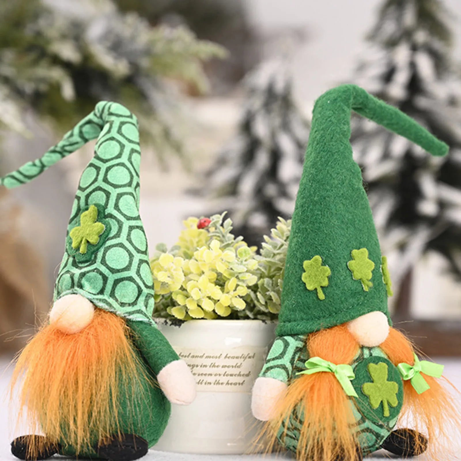St Patrick's Day Decoration Doll Green Plush Gnome Faceless Doll Irish Day Party Decor Saint Patrick Ornaments Irish Gifts Home