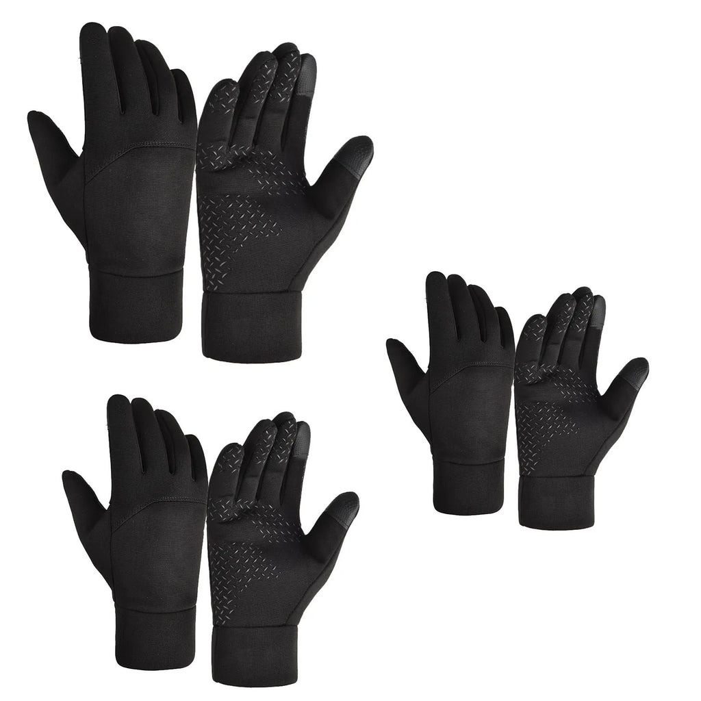Winter Men Gloves  Windproof Waterproof Brushed Gloves For Outdoor Sports Activities Skiing Black Winter Men Gloves