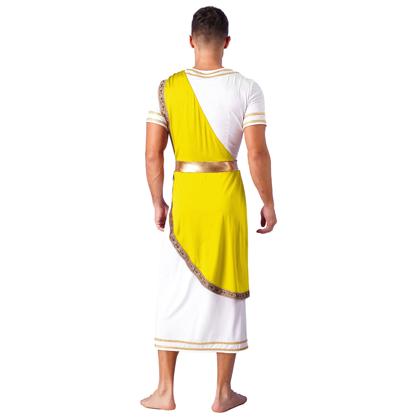 Mens Ancient Greek God Cosplay Outfit Roman Robe Costumes Ancient Greek Toga Spartan Dress Up Retro Vintage Warrior Clothing