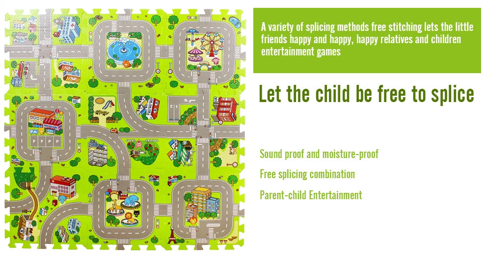 Baby Play Mat 9pcs/lot Kids Carpet Playmat Children Rug Soft Floor Toys Road Traffic Soft Floor Home Decor EVA Kids Foam Puzzles