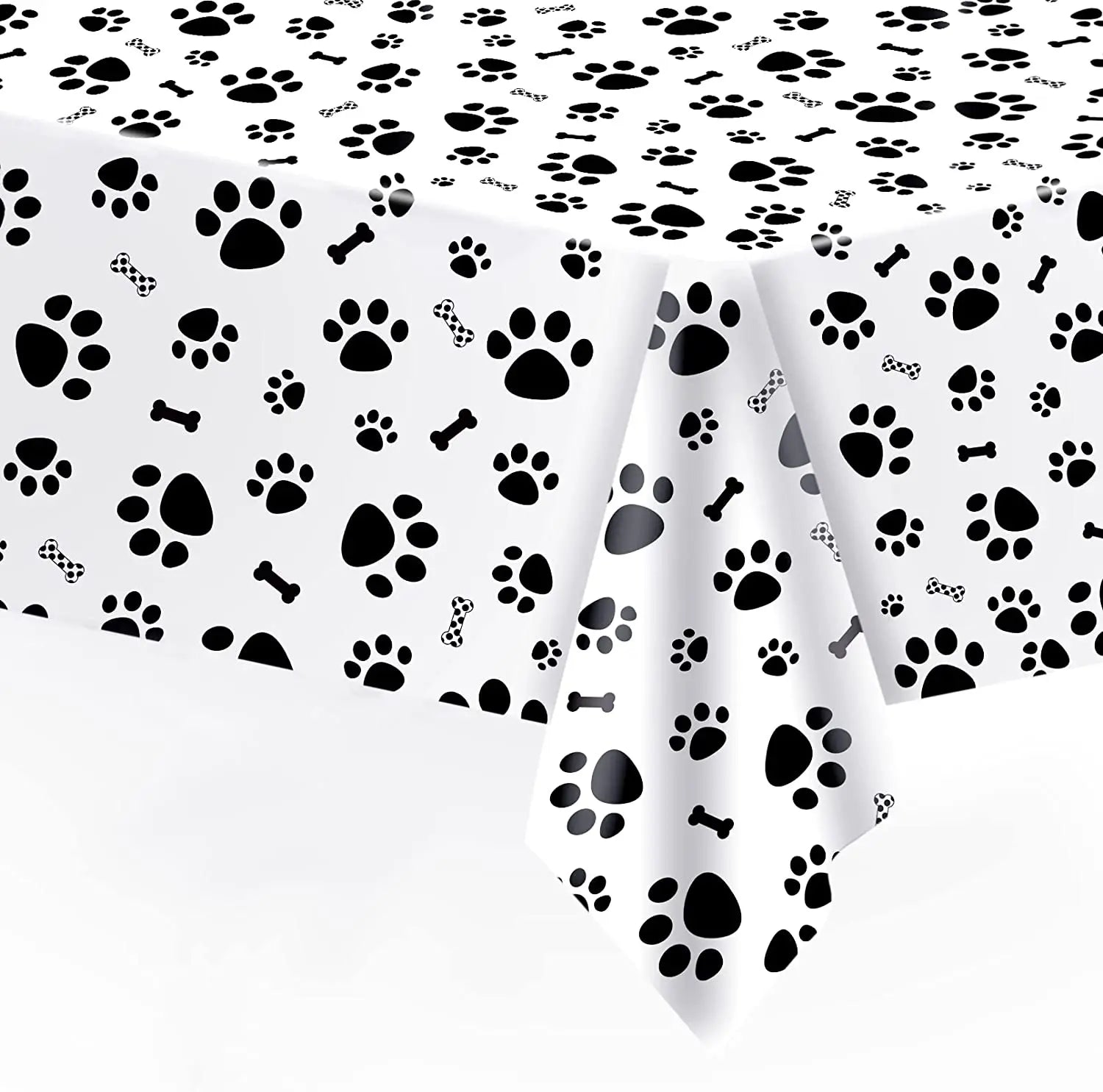 Puppy Themed Birthday Party Decorations Plastic Table Cover for Arts Dog and Cat Paw Party Supplies Disposable Tablecloth