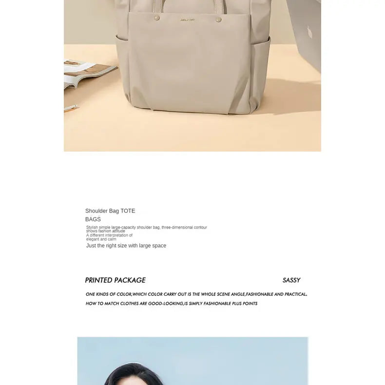 GOLF Women's Shoulder Bag Urban Commuter Large Capacity Computer Tote Bag Lightweight Travel Simple Design for College Students